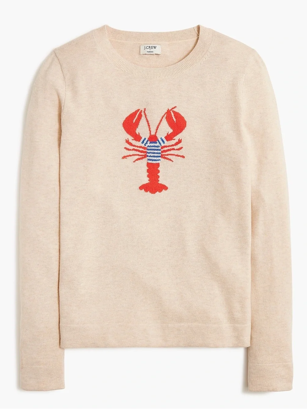 J. Crew Cream Crewneck Sweater with Lobster size S - Picture 1 of 5